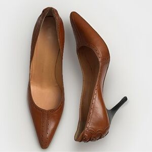 Giuseppe Zanotti VICINI Leather Stiletto Designer Heels Womens Sz 6.5 Tan Luxury